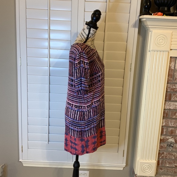 Bcbgmaxaroa keyhole 100% silk dress multi bright colors size Small - Picture 6 of 17